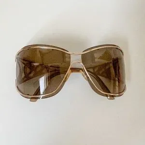 Yves Saint Laurent Gold Strass Sunglasses Y2K YSL 6079 STRASS WHITE SUNGLASSES W/SWAROVSKI... | Depop main image 4